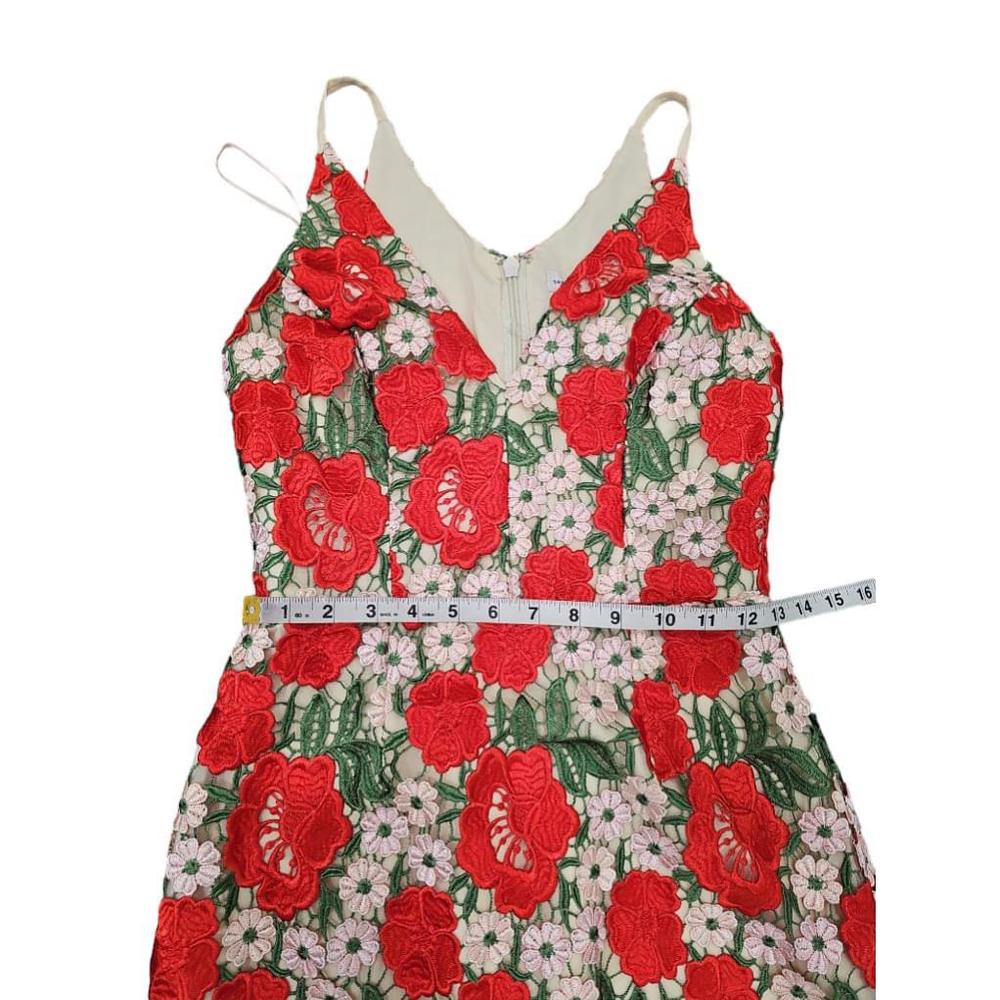 NWOT Women's Dress the Population Aurora Red Floral Embroidered Dress Size S - Picture 9 of 10
